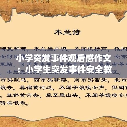 小學(xué)突發(fā)事件觀后感作文：小學(xué)生突發(fā)事件安全教育手抄報 