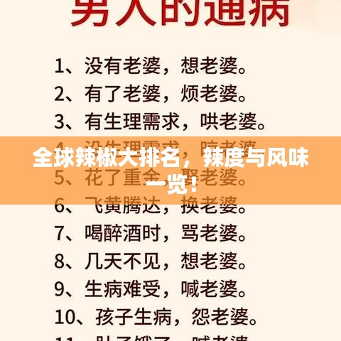 全球辣椒大排名，辣度與風(fēng)味一覽！