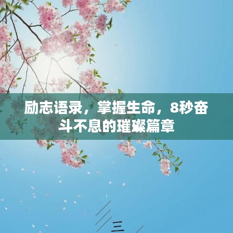 勵志語錄,掌握生命,8秒奮斗不息的璀璨篇章