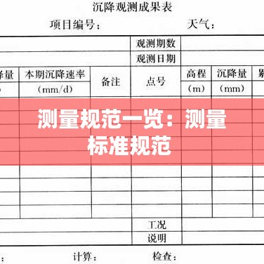 測量規(guī)范一覽:測量標(biāo)準(zhǔn)規(guī)范