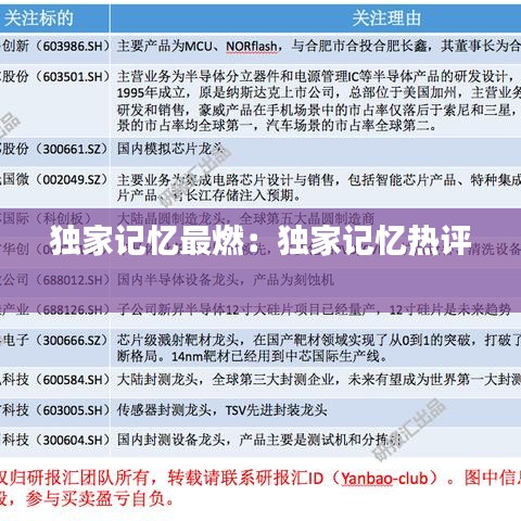 獨家記憶最燃:獨家記憶熱評