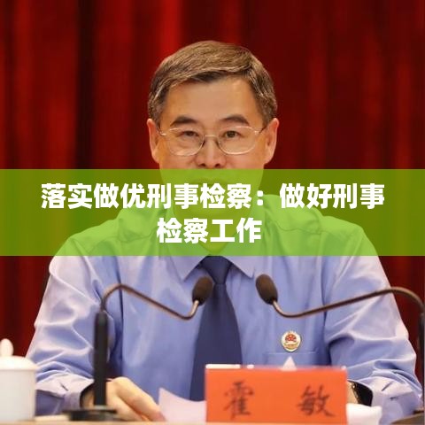 落實做優(yōu)刑事檢察:做好刑事檢察工作