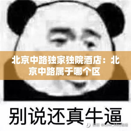 北京中路獨家獨院酒店：北京中路屬于哪個區 