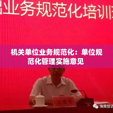 機關單位業務規范化：單位規范化管理實施意見 