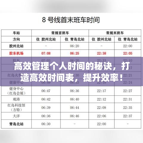 高效管理個人時間的秘訣，打造高效時間表，提升效率！