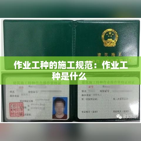 作業工種的施工規范:作業工種是什么