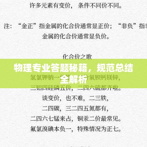 物理專業答題秘籍,規范總結全解析