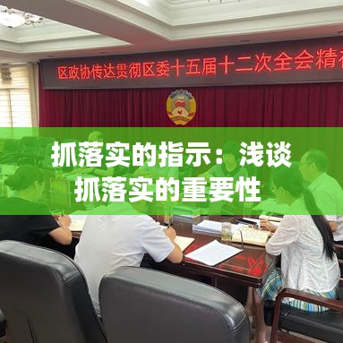 抓落實的指示:淺談抓落實的重要性