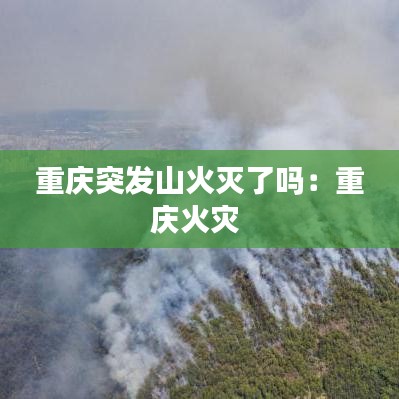 重慶突發山火滅了嗎：重慶火災 