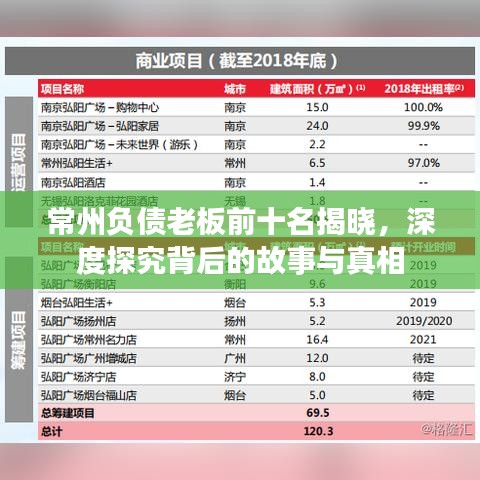 常州負債老板前十名揭曉,深度探究背后的故事與真相