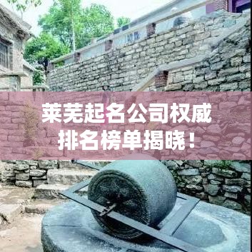 萊蕪起名公司權(quán)威排名榜單揭曉！