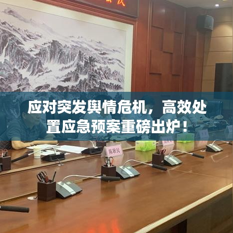 應(yīng)對突發(fā)輿情危機(jī),高效處置應(yīng)急預(yù)案重磅出爐!