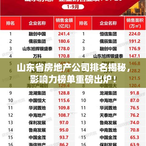 山東省房地產公司排名揭秘,影響力榜單重磅出爐!