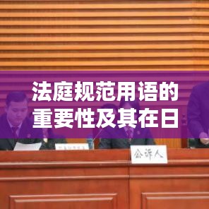 法庭規(guī)范用語的重要性及其在日常司法實踐中的應用