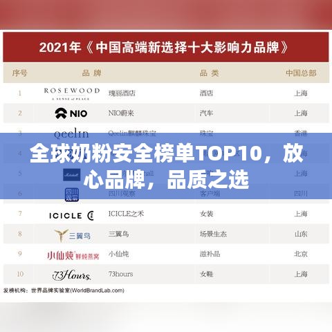 全球奶粉安全榜單TOP10，放心品牌，品質之選