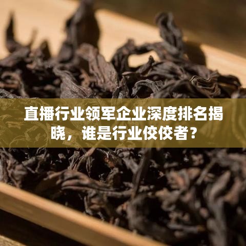 直播行業領軍企業深度排名揭曉,誰是行業佼佼者?