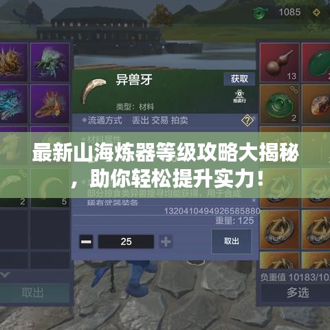 最新山海煉器等級攻略大揭秘,助你輕松提升實力!