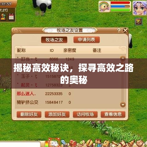 揭秘高效秘訣,探尋高效之路的奧秘