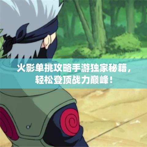 火影單挑攻略手游獨家秘籍，輕松登頂戰力巔峰！