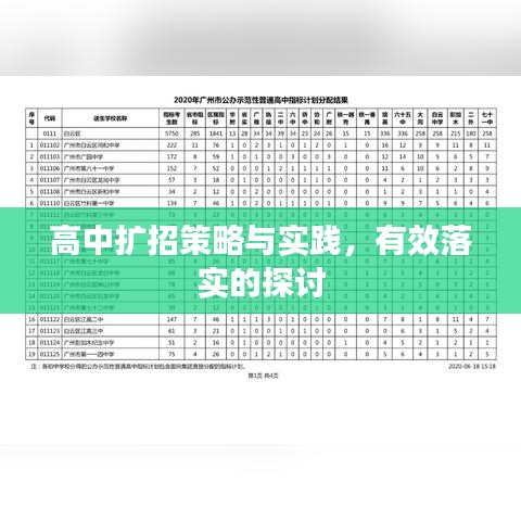 高中擴招策略與實踐,有效落實的探討