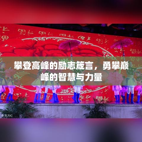 攀登高峰的勵志箴言,勇攀巔峰的智慧與力量