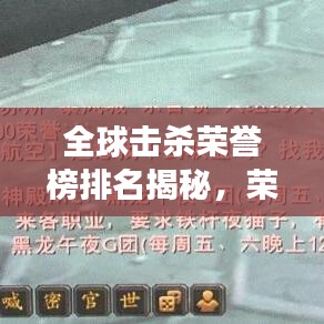 全球擊殺榮譽(yù)榜排名揭秘，榮耀背后的故事